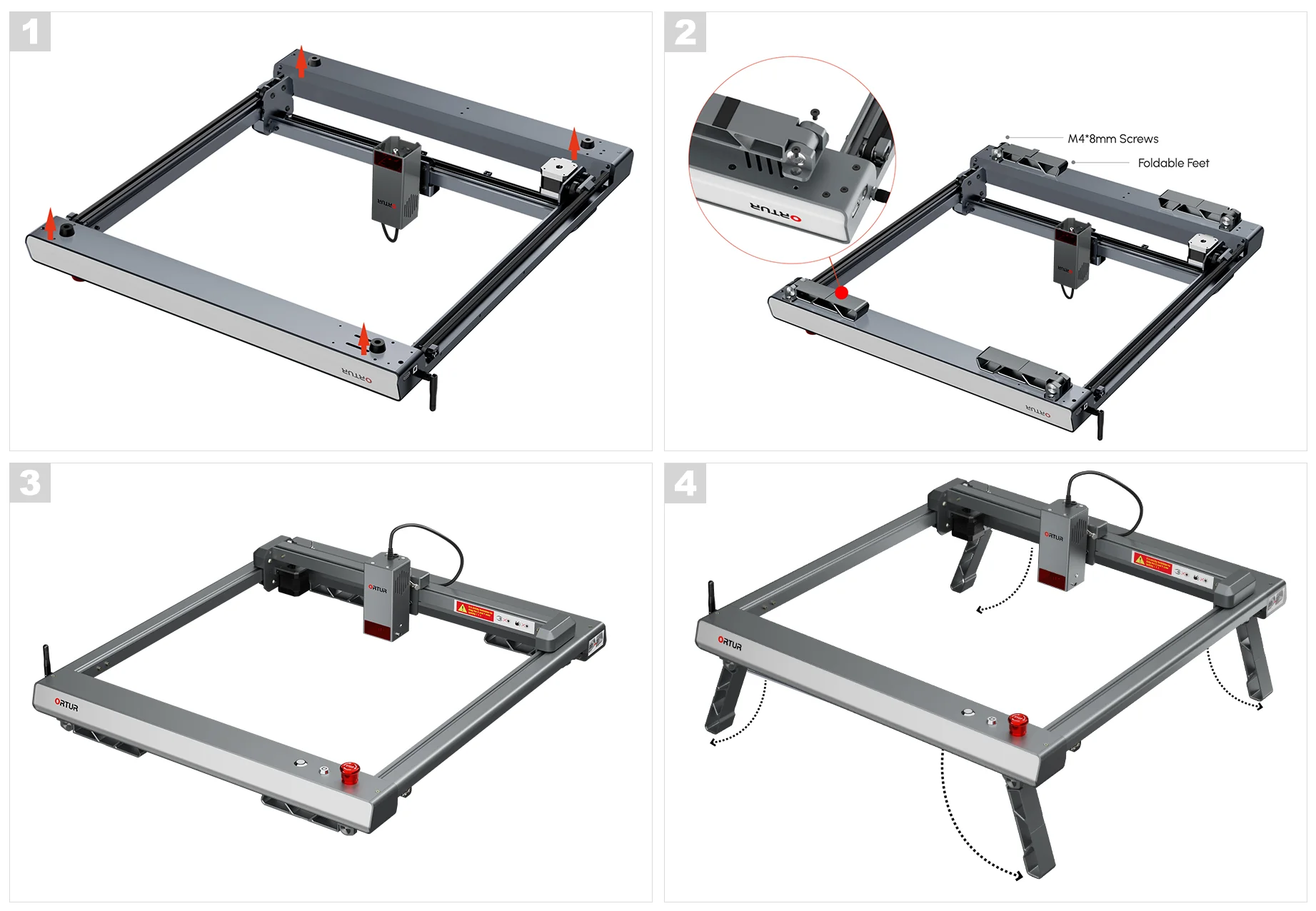 Ortur LM3 Foldable Feet diy self installation