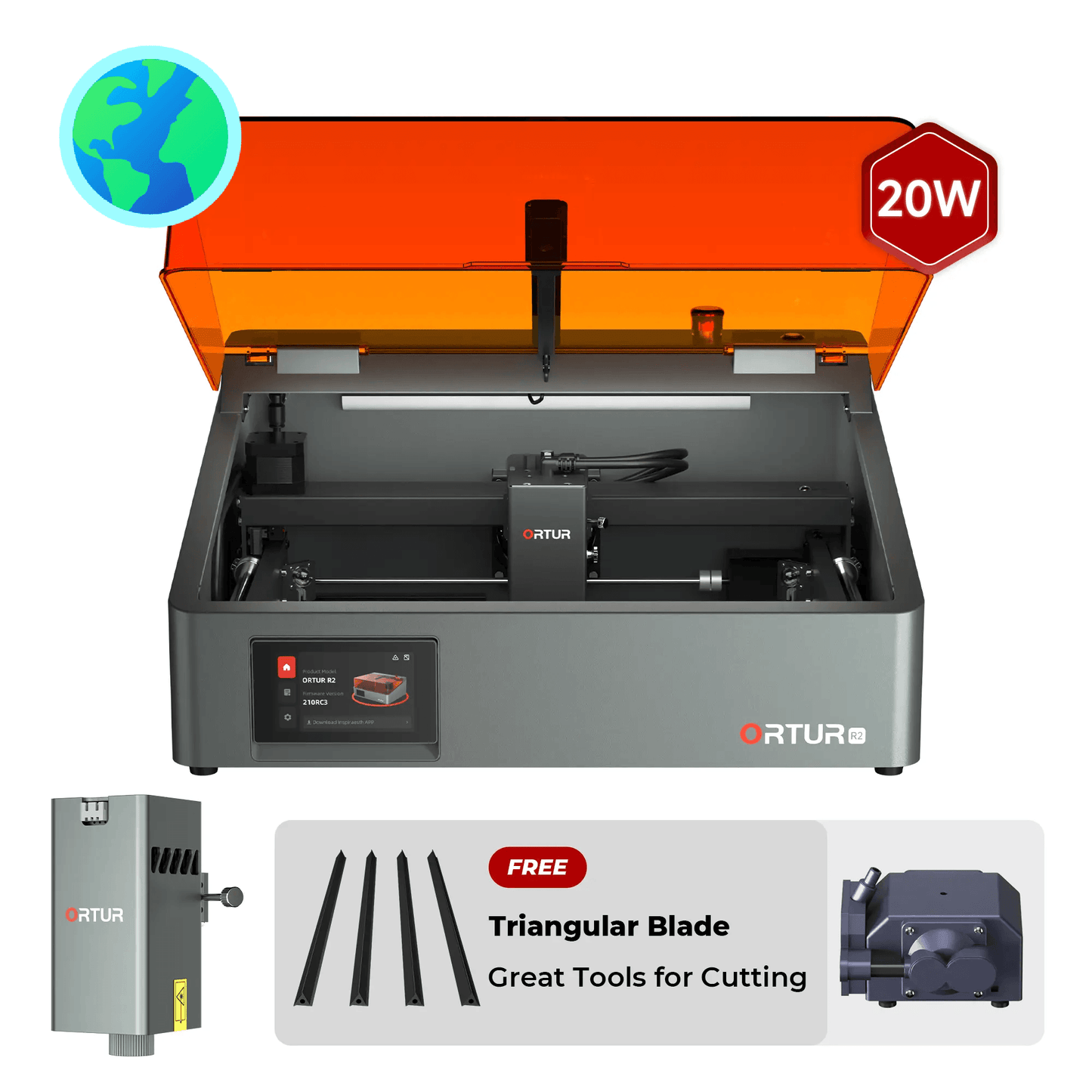 Ortur R2 Smart AI Laser Engraver & Cutter 20W + 1.3W IR