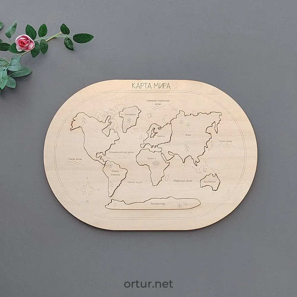 Ortur engraving world map puzzle