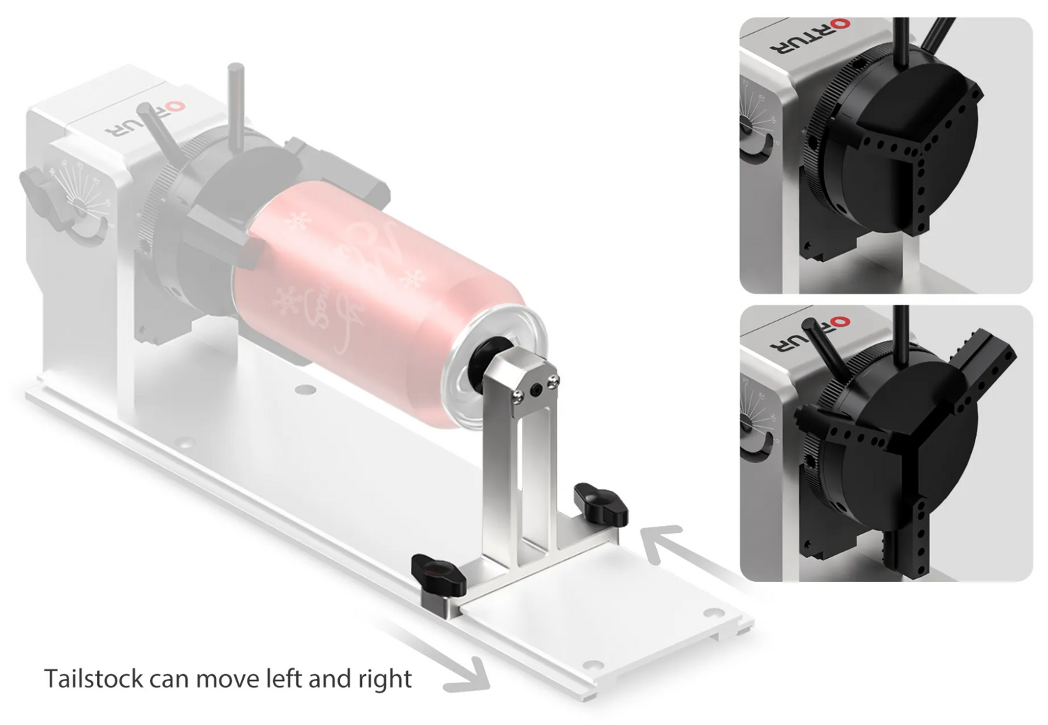 Ortur Laser Y-axis Rotary Chuck (YRC1.0) customizable diameter adjustment